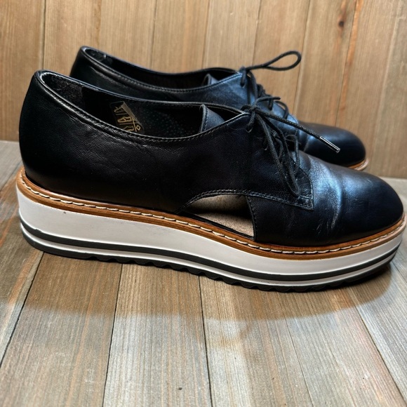 Summit x White Mountain Leather Oxford Brody Black Platform Loafer sz 39 - Picture 7 of 8